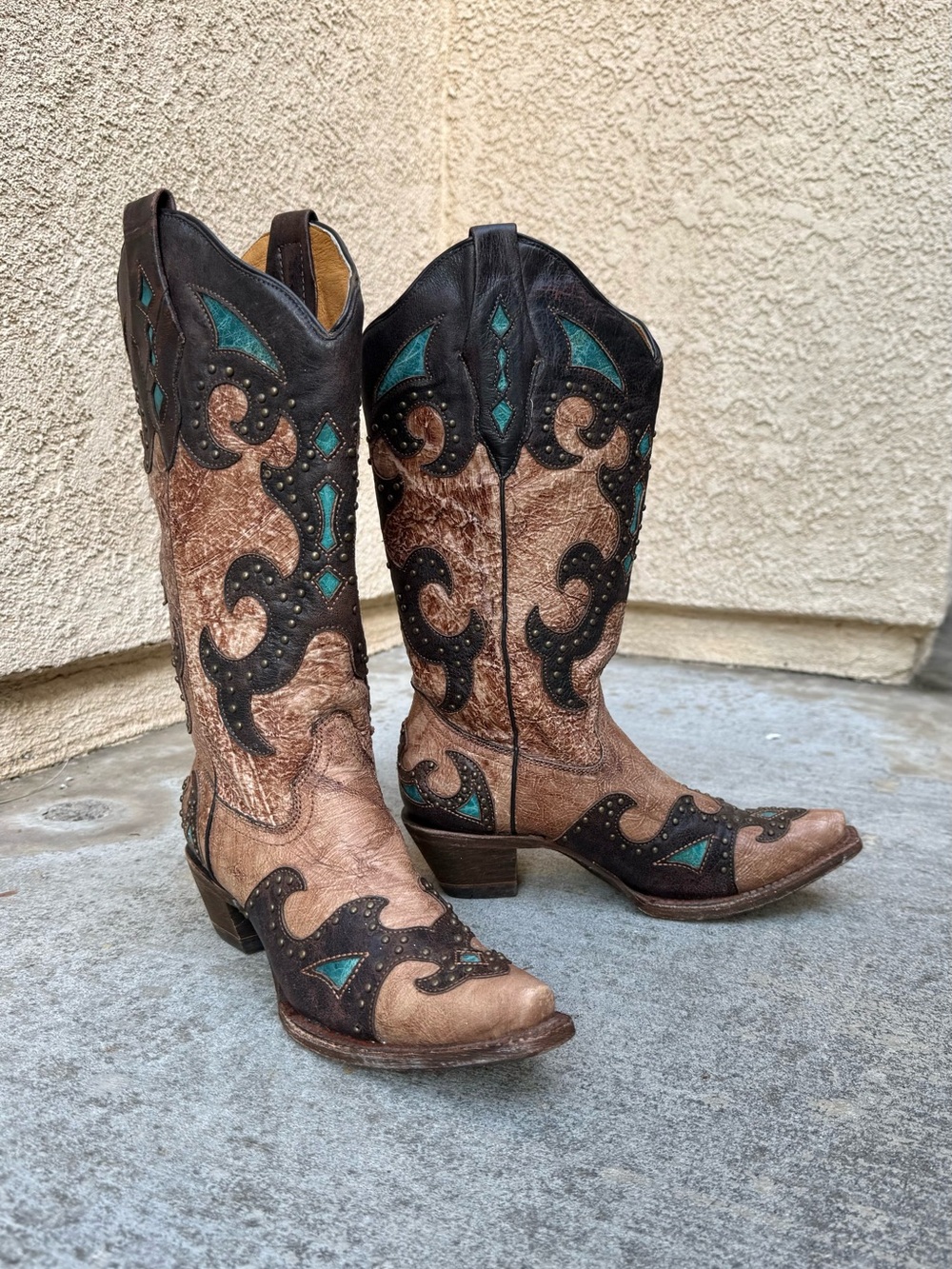 Corral Women’s  "El Paso" Leather Snip-Toe Western boots Cowgirl Brown Size 7.5 - Picture 5 of 10
